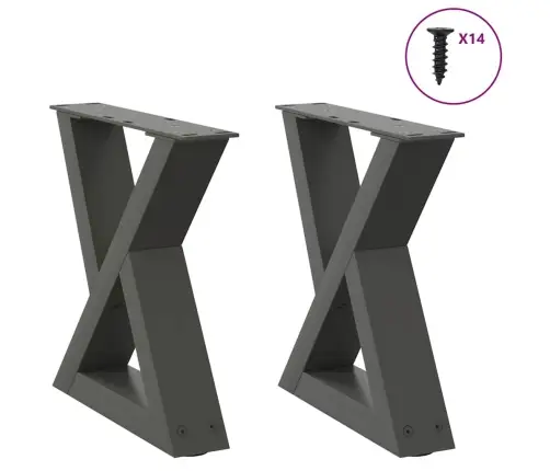 Kafijas Galdiņa Kājas, 2 Gab., Antracīta Krāsa, 40X(30-31,3) Cm, Tērauds Vidaxl