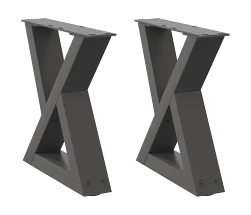 Kafijas Galdiņa Kājas, 2 Gab., Antracīta Krāsa, 40X(30-31,3) Cm, Tērauds Vidaxl