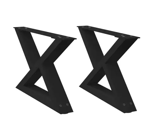 Kafijas Galdiņa Kājas, 2 Gab., Melnas, 50X(30-31,3) Cm, Tērauds Vidaxl