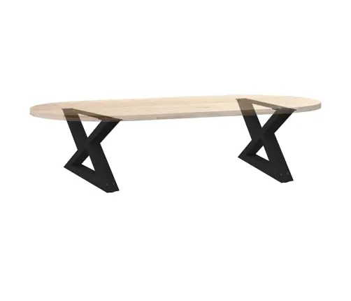 Kafijas Galdiņa Kājas, 2 Gab., Melnas, 50X(30-31,3) Cm, Tērauds Vidaxl