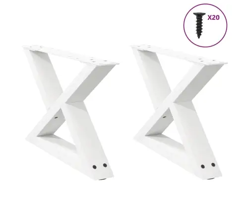 Kafijas Galdiņa Kājas, 2 Gab., Baltas, 50X(30-31,3) Cm, Tērauds Vidaxl