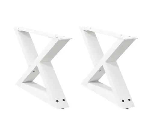 Kafijas Galdiņa Kājas, 2 Gab., Baltas, 50X(30-31,3) Cm, Tērauds Vidaxl