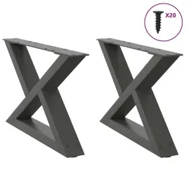 Kafijas Galdiņa Kājas, 2 Gab., Antracīta Krāsa, 50X(30-31,3) Cm, Tērauds Vidaxl