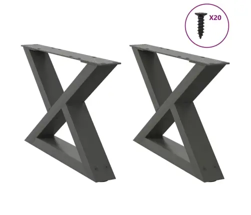 Kafijas Galdiņa Kājas, 2 Gab., Antracīta Krāsa, 50X(30-31,3) Cm, Tērauds Vidaxl