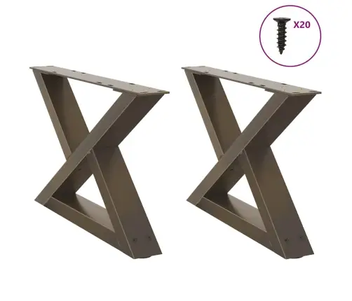 Kafijas Galdiņa Kājas, 2 Gab., Dabīgs Tērauds, 50X(30-31,3) Cm, Tērauds Vidaxl