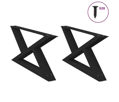 Kafijas Galdiņa Kājas, 2 Gab., Melnas, 70X(30-31,3) Cm, Tērauds Vidaxl