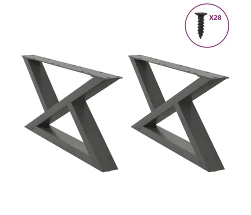 Kafijas Galdiņa Kājas, 2 Gab., Antracīta Krāsa, 70X(30-31,3) Cm, Tērauds Vidaxl