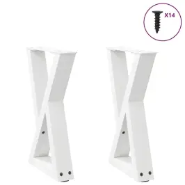 Kafijas Galdiņa Kājas, 2 Gab., Baltas, 28X(42-43,3) Cm, Tērauds Vidaxl