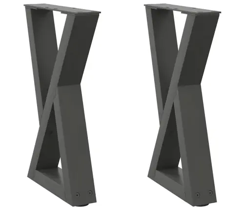 Kafijas Galdiņa Kājas, 2 Gab., Antracīta Krāsa, 38X(42-43,3) Cm, Tērauds Vidaxl