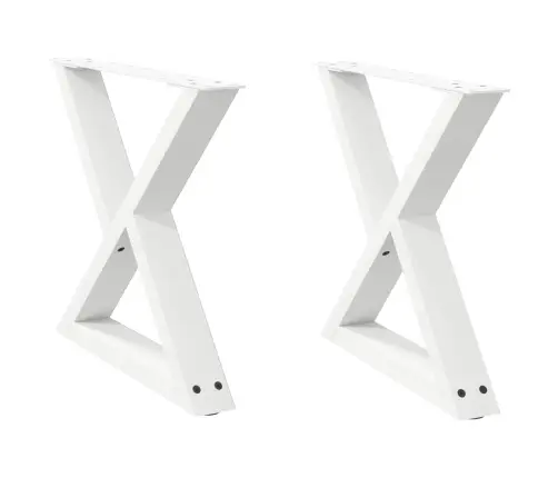 Kafijas Galdiņa Kājas, 2 Gab., Baltas, 50X(42-43,3) Cm, Tērauds Vidaxl