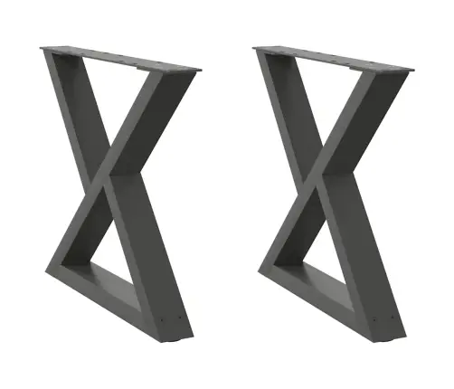 Kafijas Galdiņa Kājas, 2 Gab., Antracīta Krāsa, 60X(42-43,3) Cm, Tērauds Vidaxl