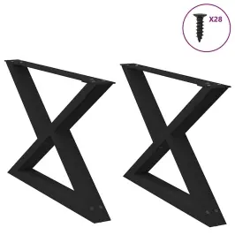 Kafijas Galdiņa Kājas, 2 Gab., Melnas, 70X(42-43,3) Cm, Tērauds Vidaxl