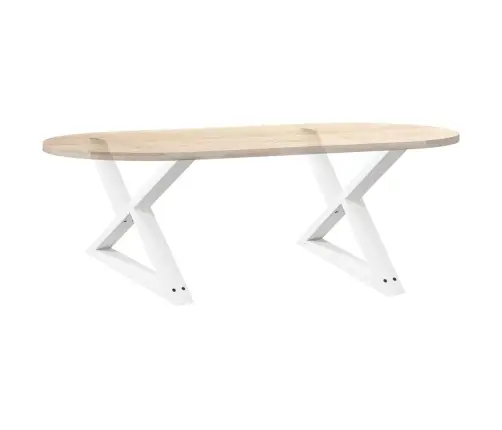 Kafijas Galdiņa Kājas, 2 Gab., Baltas, 70X(42-43,3) Cm, Tērauds Vidaxl