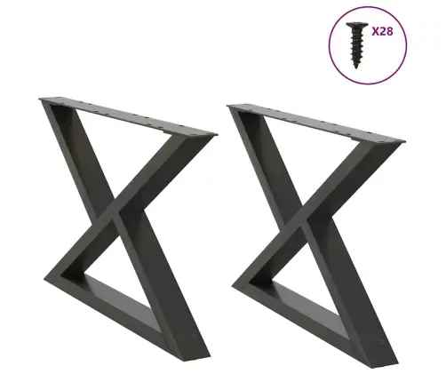Kafijas Galdiņa Kājas, 2 Gab., Antracīta Krāsa, 70X(42-43,3) Cm, Tērauds Vidaxl