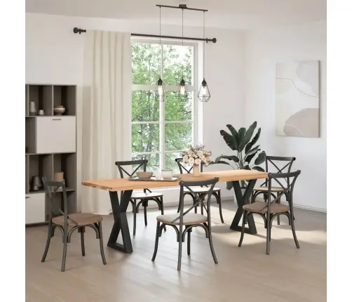 Ēdamgalda Kājas, 2 Gab., Melnas, 50X(72-73,3) Cm, Tērauds Vidaxl