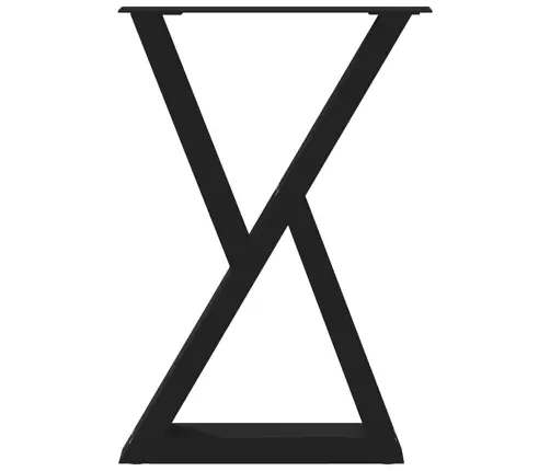 Ēdamgalda Kājas, 2 Gab., Melnas, 50X(72-73,3) Cm, Tērauds Vidaxl