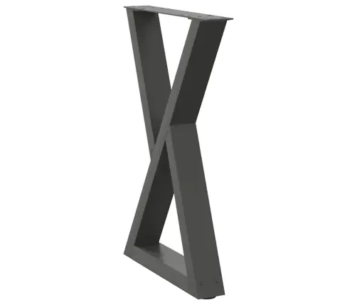 Ēdamgalda Kājas, 2 Gab., Antracīta Krāsa, 50X(72-73,3) Cm, Tērauds Vidaxl