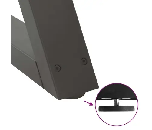 Ēdamgalda Kājas, 2 Gab., Antracīta Krāsa, 50X(72-73,3) Cm, Tērauds Vidaxl