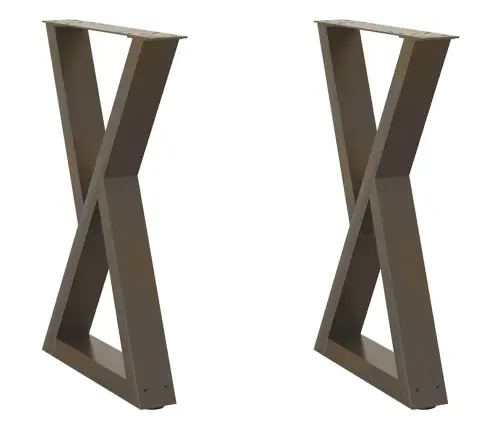 Ēdamgalda Kājas, 2 Gab., Dabīgs Tērauds, 50X(72-73,3) Cm, Tērauds Vidaxl