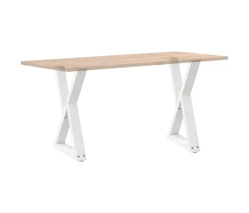 Ēdamgalda Kājas, 2 Gab., Baltas, 60X(72-73,3) Cm, Tērauds Vidaxl