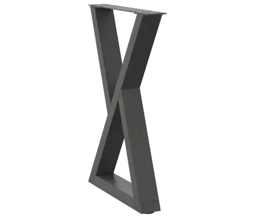 Ēdamgalda Kājas, 2 Gab., Antracīta Krāsa, 60X(72-73,3) Cm, Tērauds Vidaxl