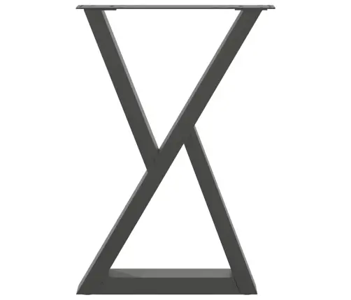 Ēdamgalda Kājas, 2 Gab., Antracīta Krāsa, 60X(72-73,3) Cm, Tērauds Vidaxl