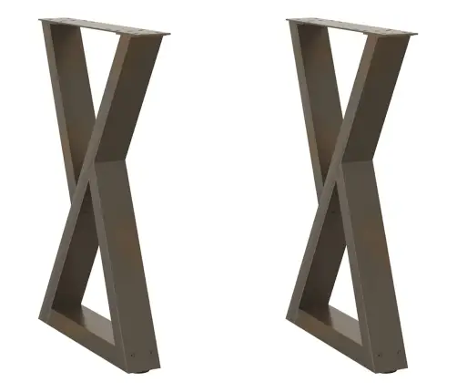 Ēdamgalda Kājas, 2 Gab., Dabīgs Tērauds, 60X(72-73,3) Cm, Tērauds Vidaxl