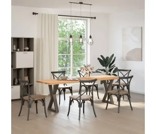 Ēdamgalda Kājas, 2 Gab., Dabīgs Tērauds, 60X(72-73,3) Cm, Tērauds Vidaxl