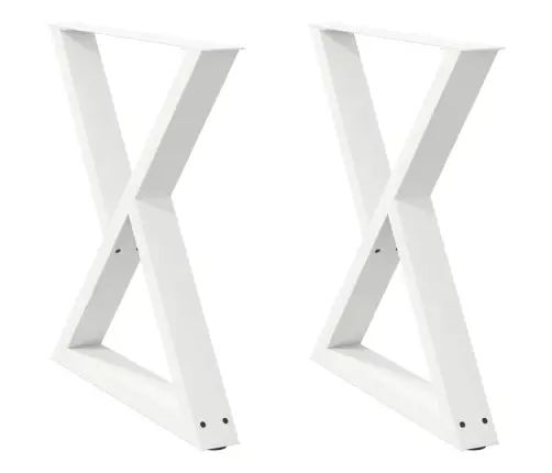 Ēdamgalda Kājas, 2 Gab., Baltas, 70X(72-73,3) Cm, Tērauds Vidaxl