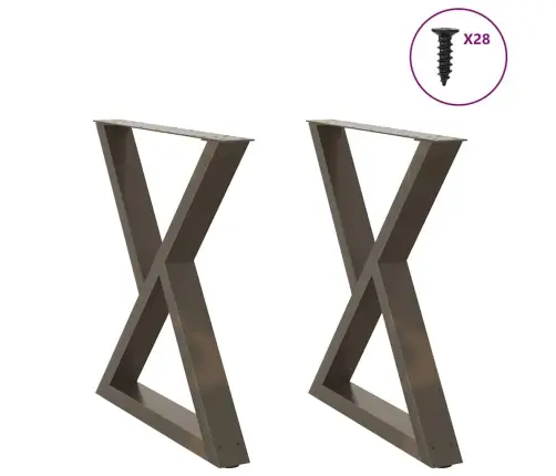 Valgomojo Stalo Kojos, 2 Vnt., Natūralus Plienas, 80X(72-73,3) cm Plienas