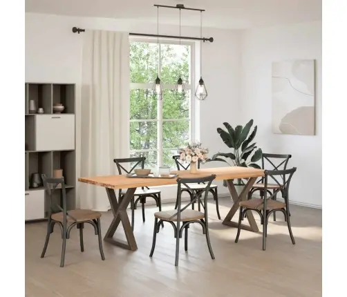 Valgomojo Stalo Kojos, 2 Vnt., Natūralus Plienas, 80X(72-73,3) cm Plienas