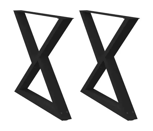 Ēdamgalda Kājas, 2 Gab., Melnas, 90X(72-73,3) Cm, Tērauds Vidaxl
