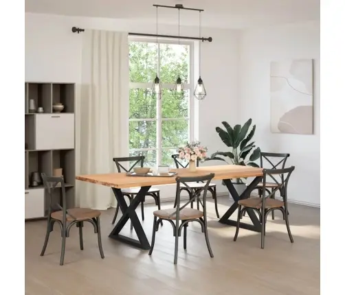 Ēdamgalda Kājas, 2 Gab., Melnas, 90X(72-73,3) Cm, Tērauds Vidaxl