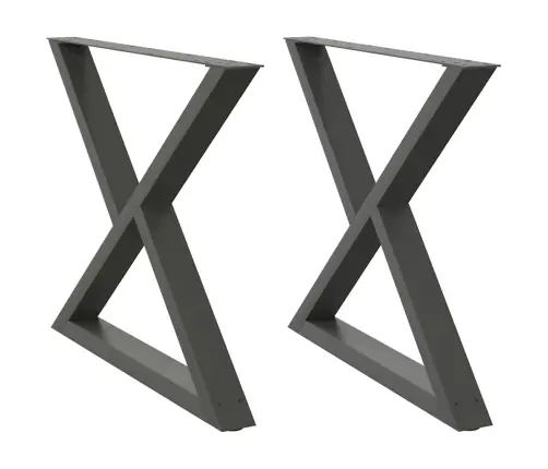 Ēdamgalda Kājas, 2 Gab., Antracīta Krāsa, 90X(72-73,3) Cm, Tērauds Vidaxl