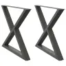 Ēdamgalda Kājas, 2 Gab., Antracīta Krāsa, 90X(72-73,3) Cm, Tērauds Vidaxl