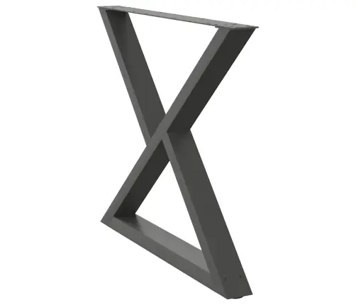 Ēdamgalda Kājas, 2 Gab., Antracīta Krāsa, 90X(72-73,3) Cm, Tērauds Vidaxl