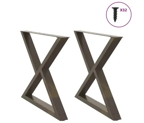 Ēdamgalda Kājas, 2 Gab., Dabīgs Tērauds, 90X(72-73,3) Cm, Tērauds Vidaxl