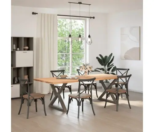 Ēdamgalda Kājas, 2 Gab., Dabīgs Tērauds, 90X(72-73,3) Cm, Tērauds Vidaxl