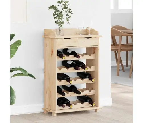 Vīna Plaukts 90X60X30 Cm Cietā Priede Vidaxl