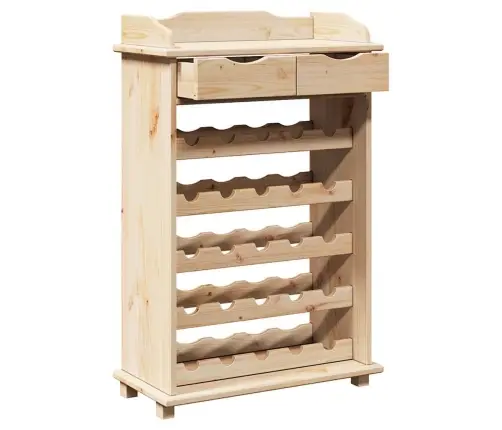 Vīna Plaukts 90X60X30 Cm Cietā Priede Vidaxl