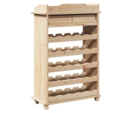 Vīna Plaukts 90X60X30 Cm Cietā Priede Vidaxl