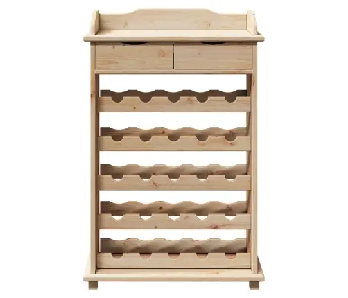 Vīna Plaukts 90X60X30 Cm Cietā Priede Vidaxl