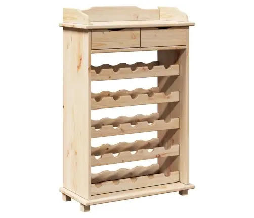 Vīna Plaukts 90X60X30 Cm Cietā Priede Vidaxl