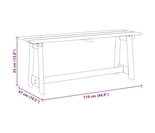 Lauko Suolas Ruda 119 X 35 X 47Cm Tvirtas Pušies Mediena