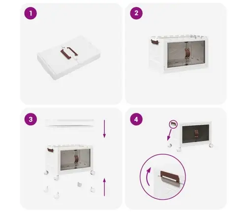 Sakraujami Glabāšanas Kaste Ar Riteņiem, 75 L, 64X40X41 Cm Vidaxl