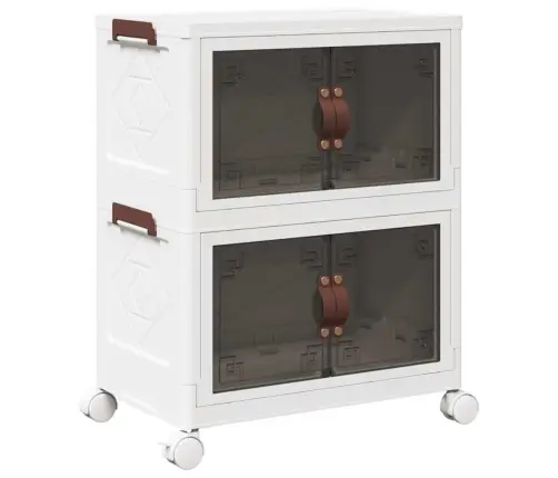 Glabāšanas Kaste Ar Riteņiem 2 Līmeņu, 28 L, 48,5X29,5X59,5 Cm Vidaxl