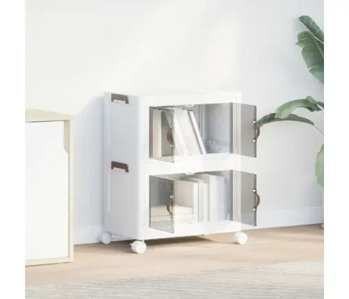 Glabāšanas Kaste Ar Riteņiem 2 Līmeņu, 28 L, 48,5X29,5X59,5 Cm Vidaxl