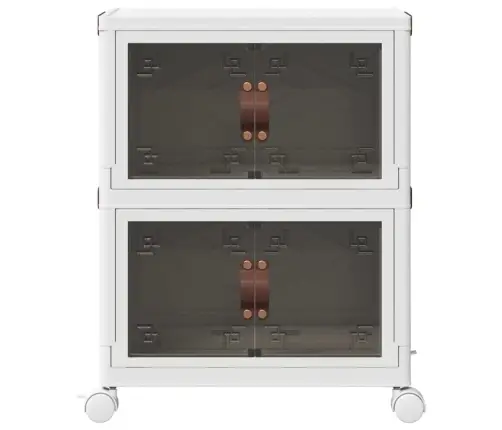 Glabāšanas Kaste Ar Riteņiem 2 Līmeņu, 28 L, 48,5X29,5X59,5 Cm Vidaxl