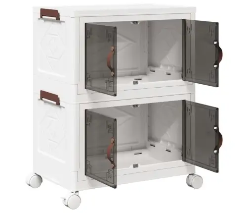 Glabāšanas Kaste Ar Riteņiem 2 Līmeņu, 28 L, 48,5X29,5X59,5 Cm Vidaxl