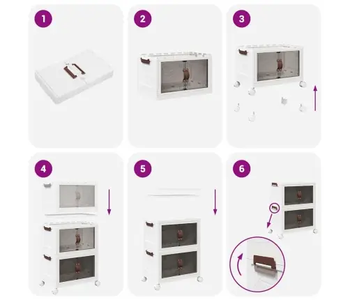Glabāšanas Kaste Ar Riteņiem 2 Līmeņu, 28 L, 48,5X29,5X59,5 Cm Vidaxl